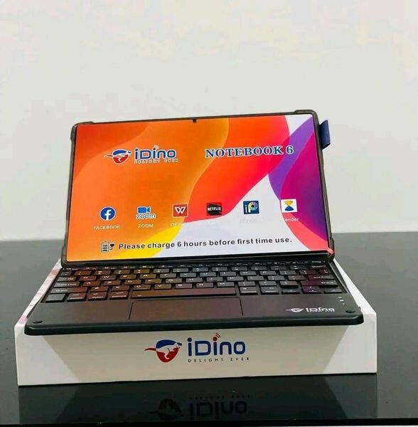 Tablette Professionnelle iDino NoteBook 6 Réseau 4G DUAL Sim, écran 10.1 Pouces Caméra Double : 8MP + 8Mp ; RAM 6Go + 128Go de stockage Android 10 + avec Clavier + Ecouteur bluetooth