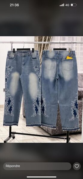 Jeans flare à motifs