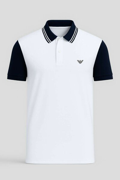 Polo blanc à manches courtes