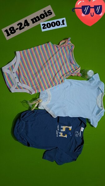 Body bébé 18-24 mois colorés