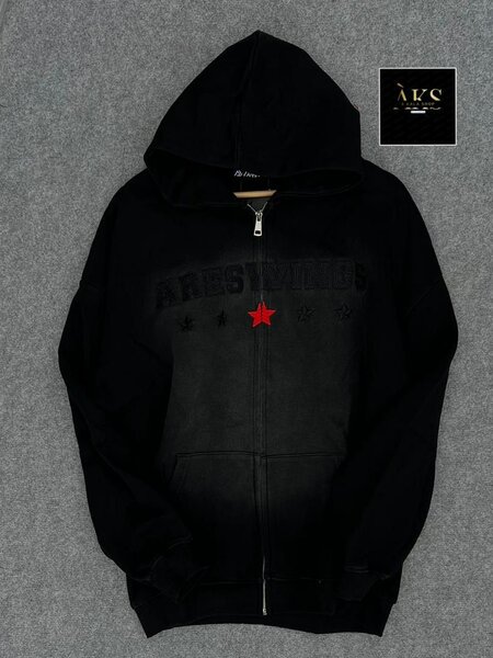 Sweat à capuche noir AKS