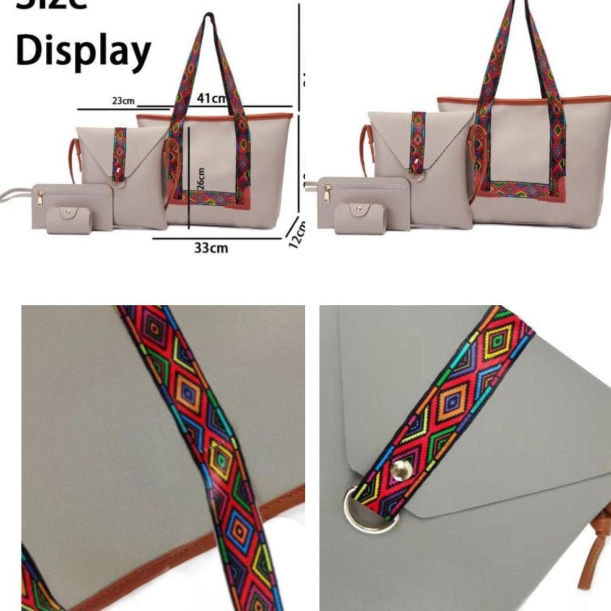 Sac à main femme luxe 4 en 1