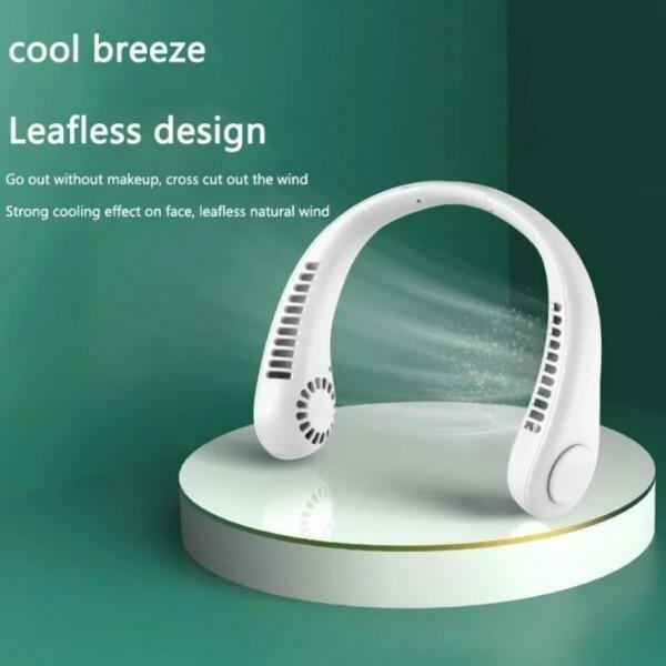 Mini portable neck fan.