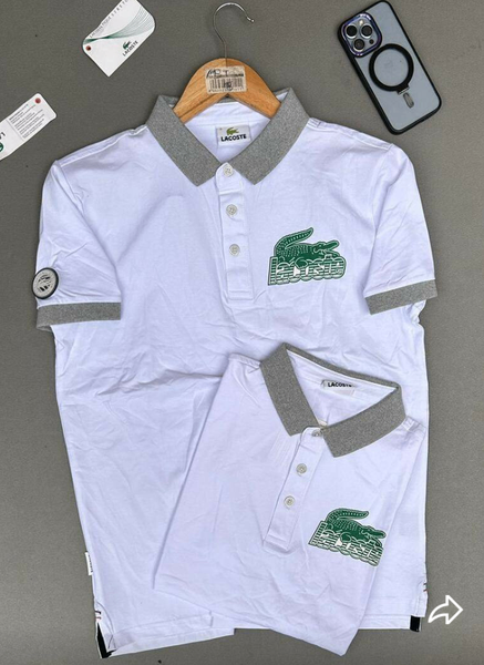 Polo Lacoste blanc duo