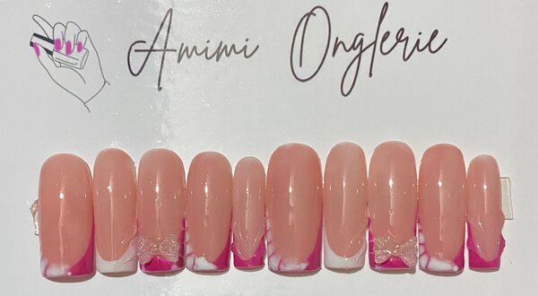 Ongles Press-On Roses Élégants