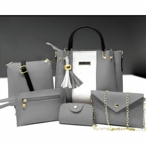 Stylish Women's PU Leather Handbag Set - 5 Pcs
