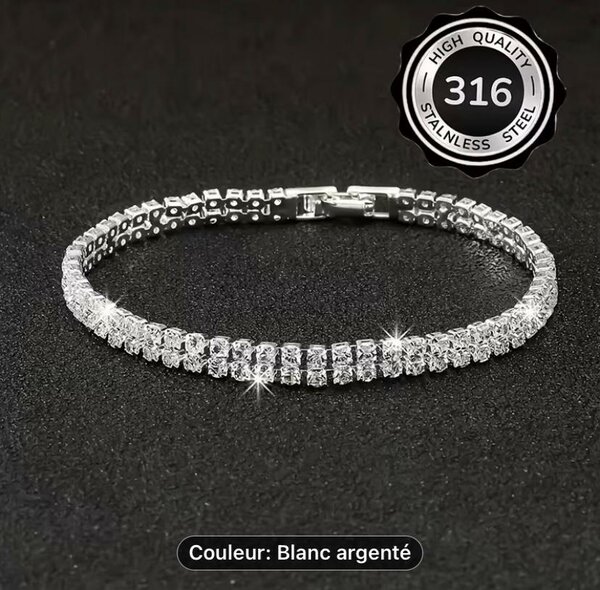 Bracelet Tennis en Acier 316L