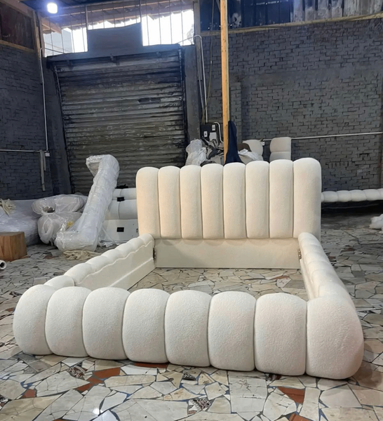 Lit adossement capitonné blanc