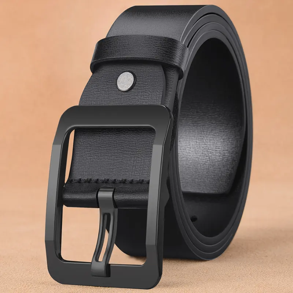 Ceinture en cuir noir pour hommes