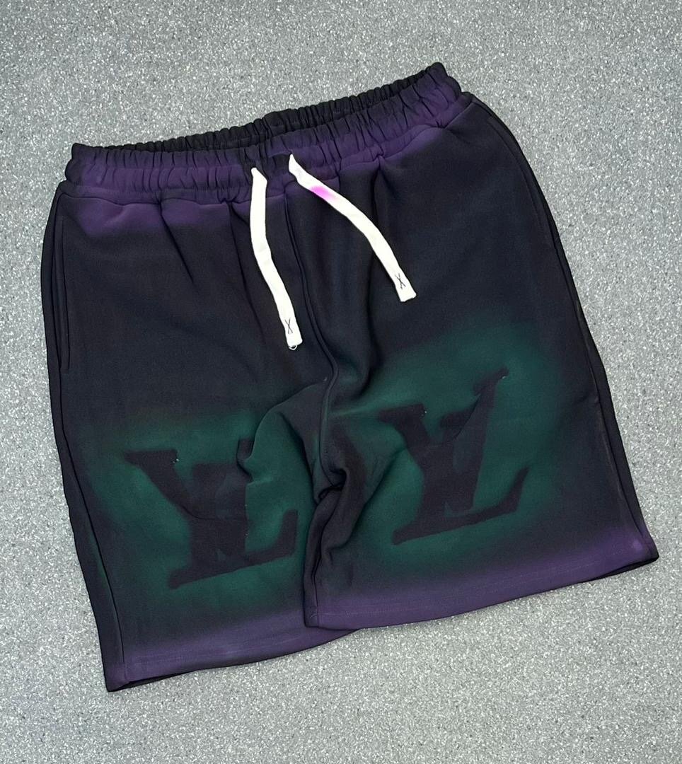 Short de sport dégradé vert et violet