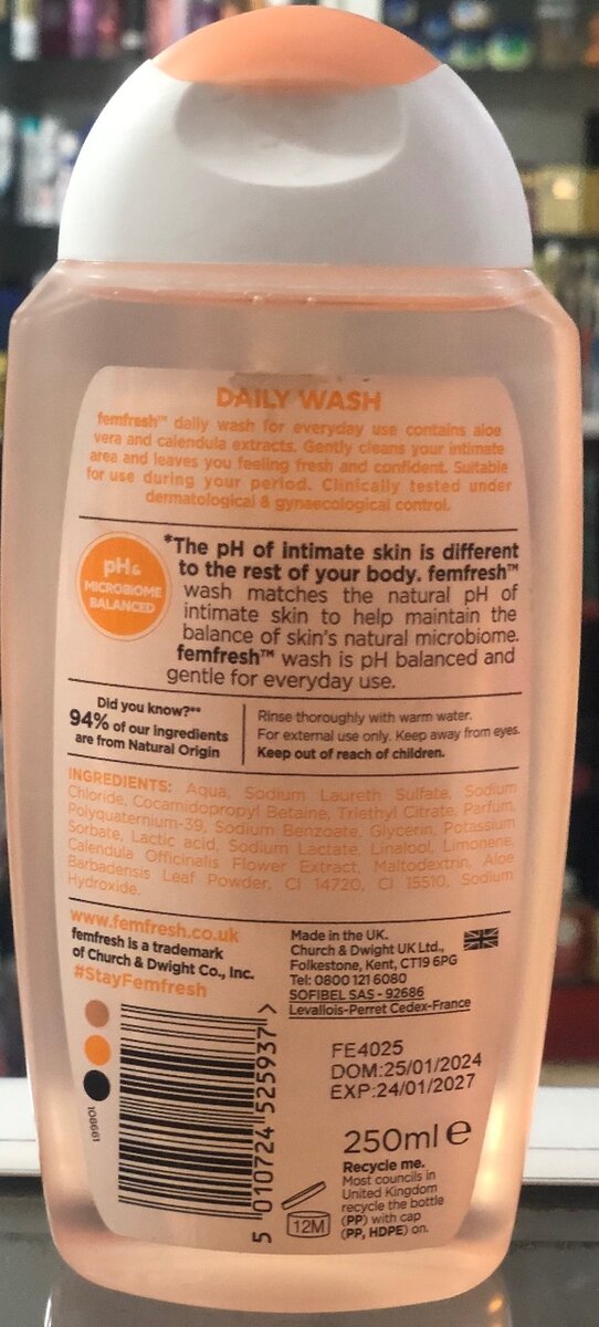 FEMFRESH FEMININE WASH 250ML