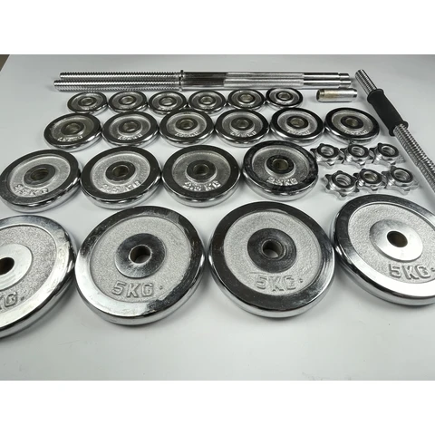 50kg adjustable Dumbbells and barbells in a case