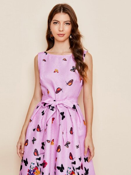 Butterfly print dress
