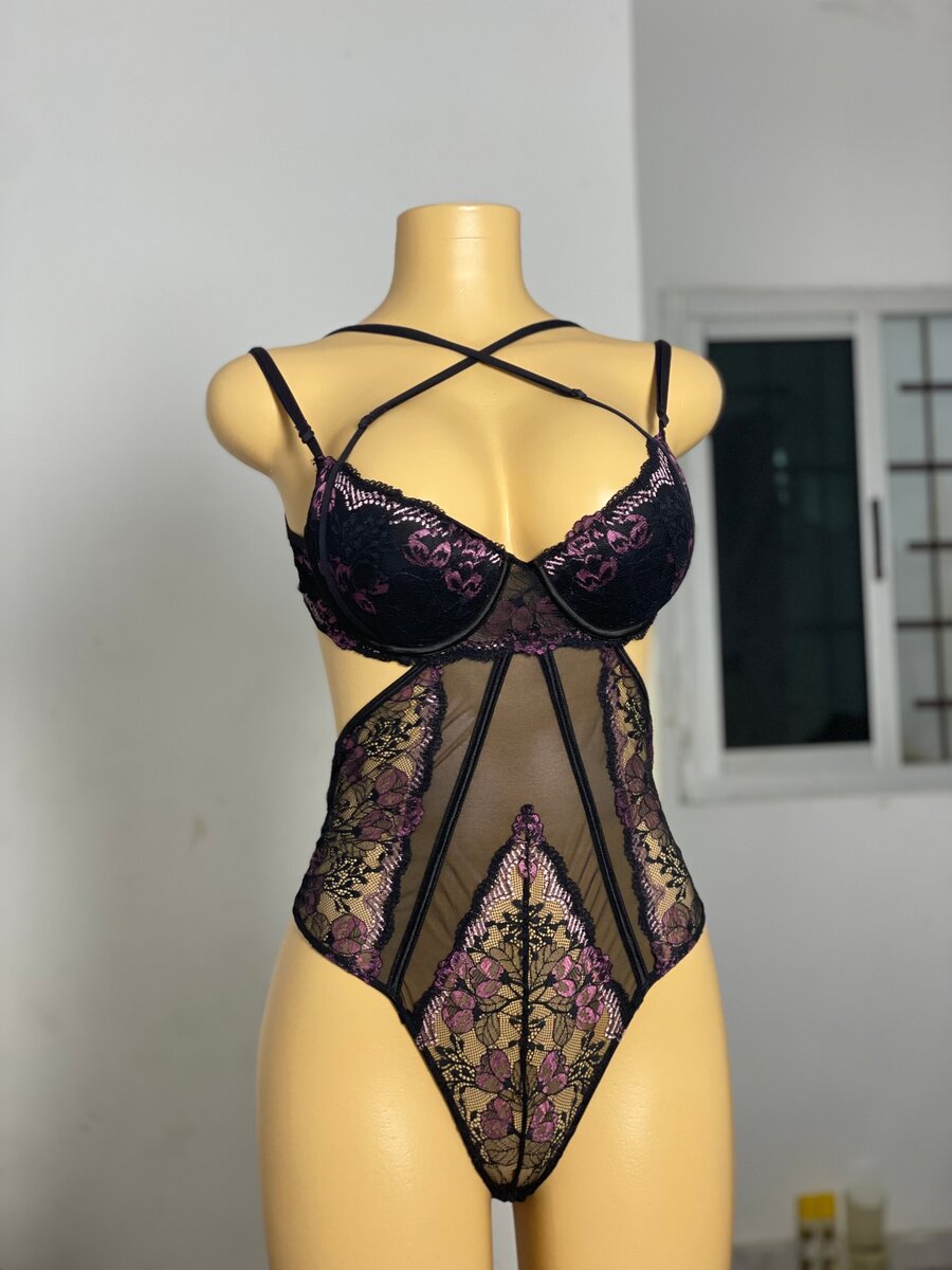 Body en dentelle transparente