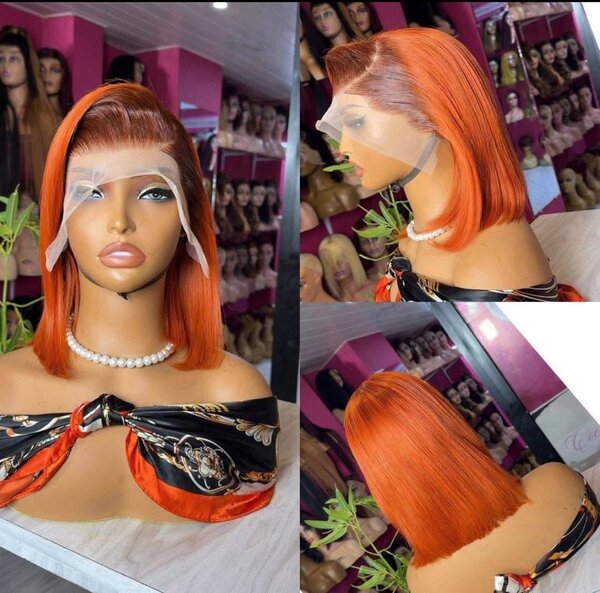 Perruque Lace Front Bob Coloré