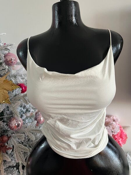 Top en satin blanc
