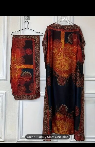 Black Orange Floral Maxi Dress