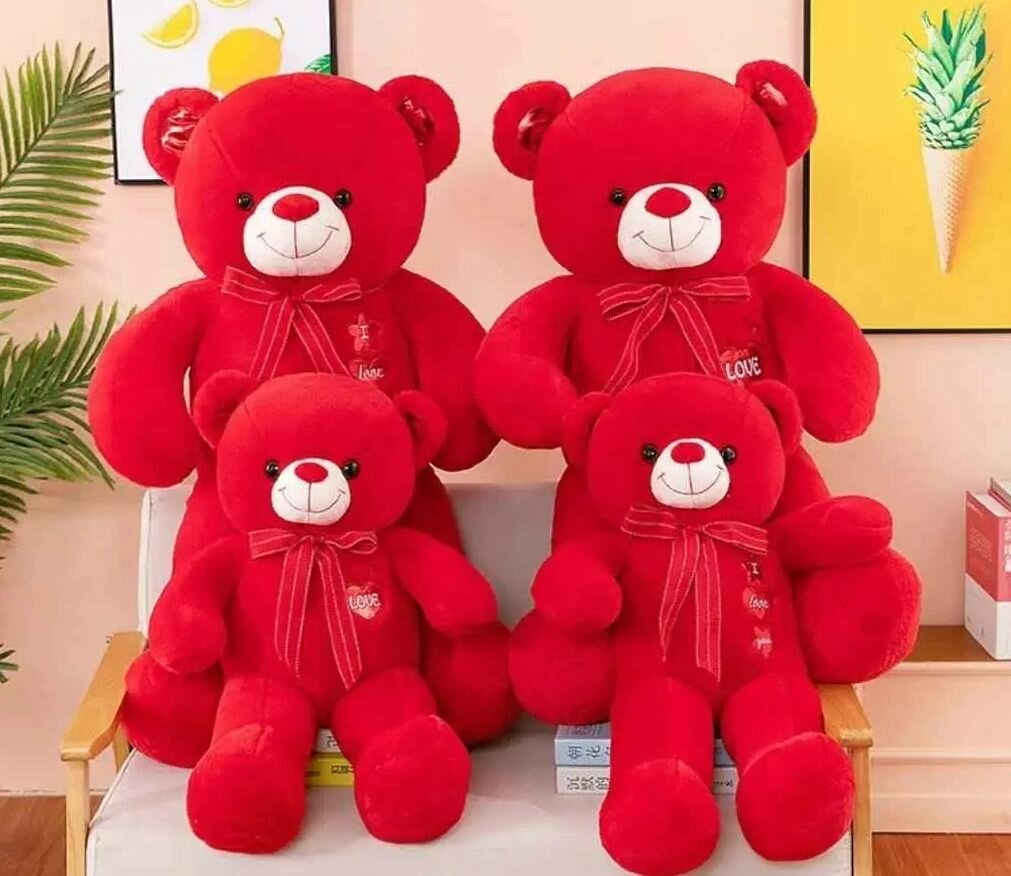 Ours en peluche géant rouge