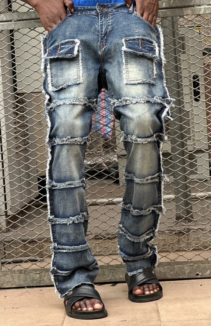 Jeans cargo déchirés pour homme