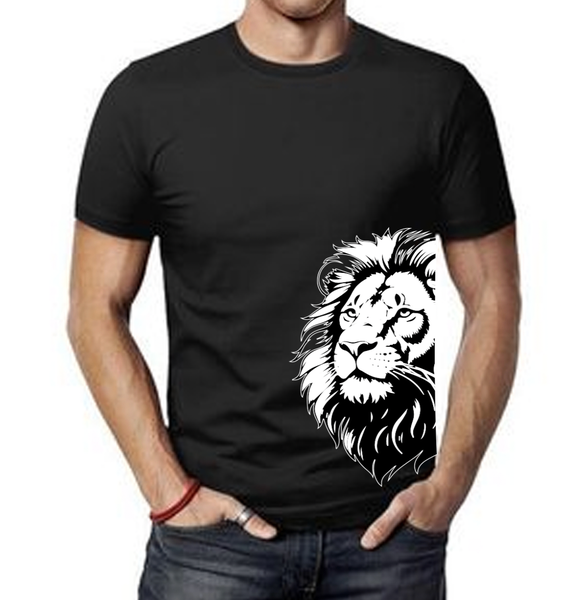 T-shirt lion noir