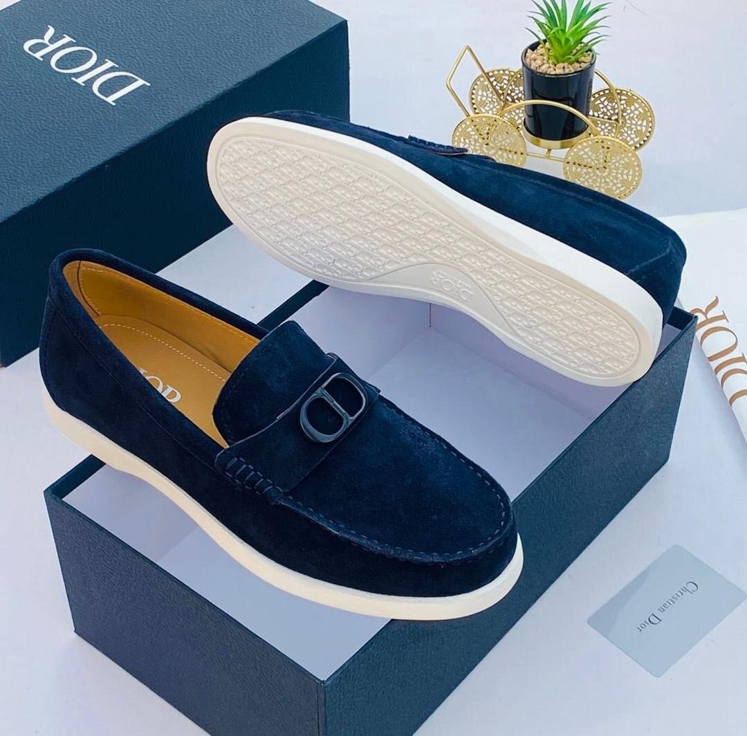 Dior mocassins en daim noir pour homme
