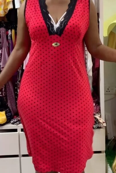 Women's beautiful red nightgown