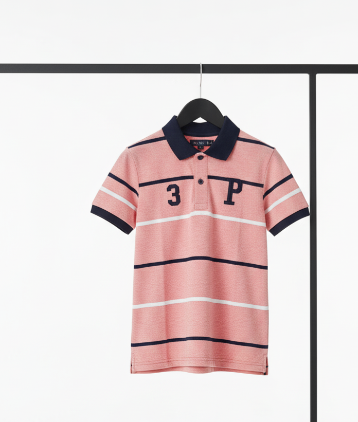 Polo enfant rayé rose(taille28