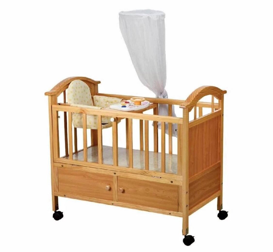 Lit de bébé en bois pliant ave