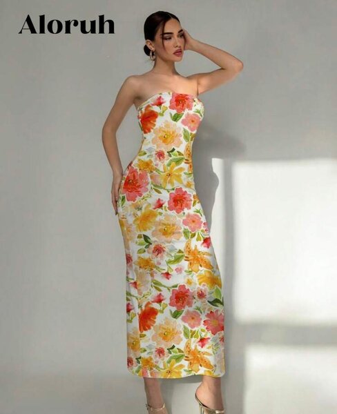 Robe florale longue élégante