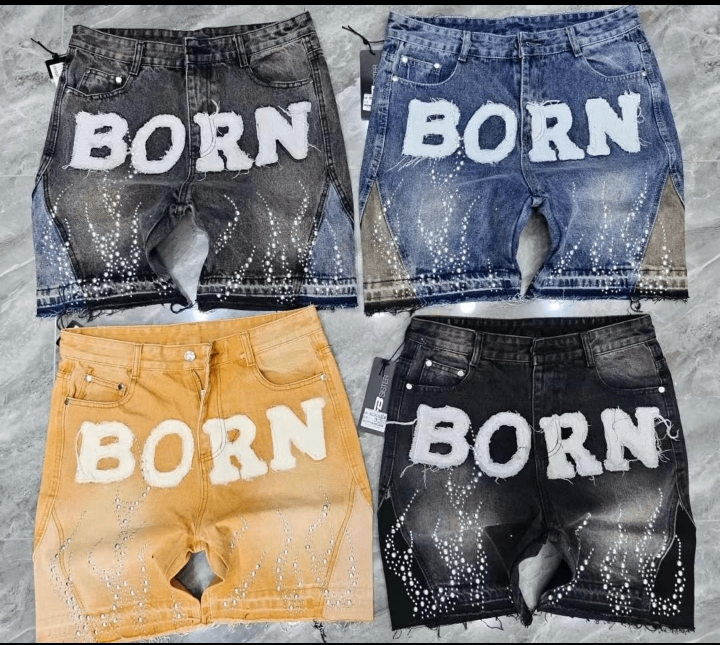 Shorts en denim graffiti