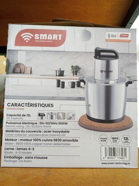 Broyeur à viande - 1600W - 12L - Acier inoxydable - Smart