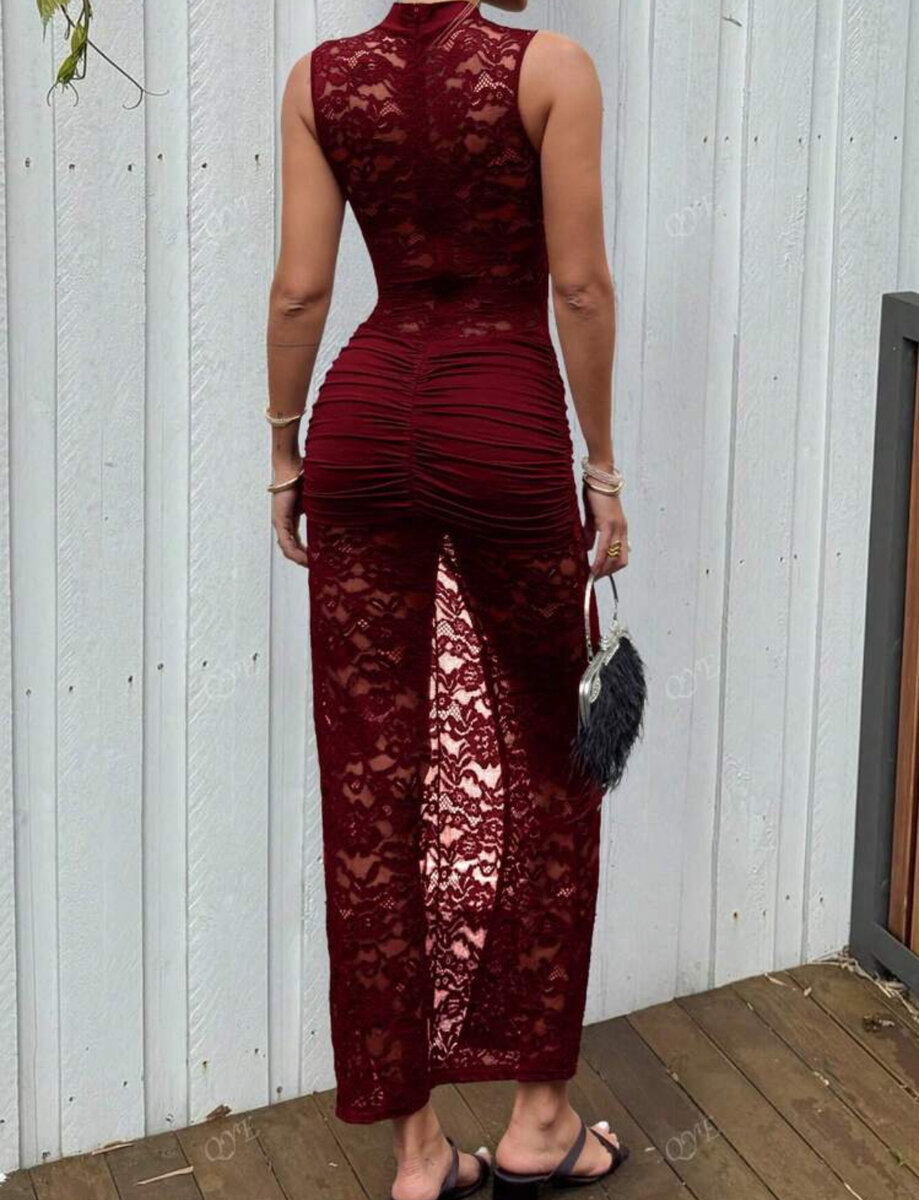 Robe Longue en Dentelle Sexy