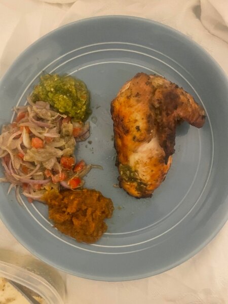 Poulet grillé aux légumes frais