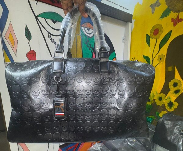 Sac de voyage en cuir crânes