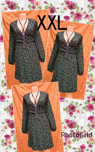 Robe Léopard Verte XXL