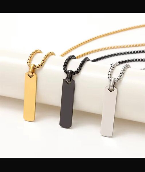 Collier Plaque en Acier