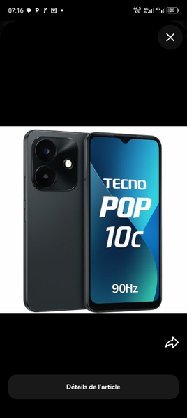 Smartphone TECNO POP 10C 90Hz