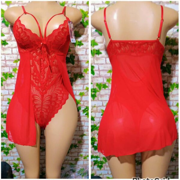 Nuisette sexy en dentelle rouge