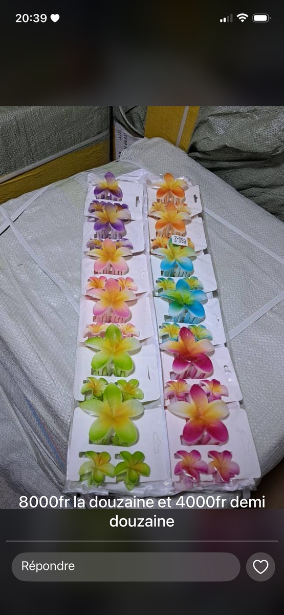 Pinces à cheveux fleurs colorées