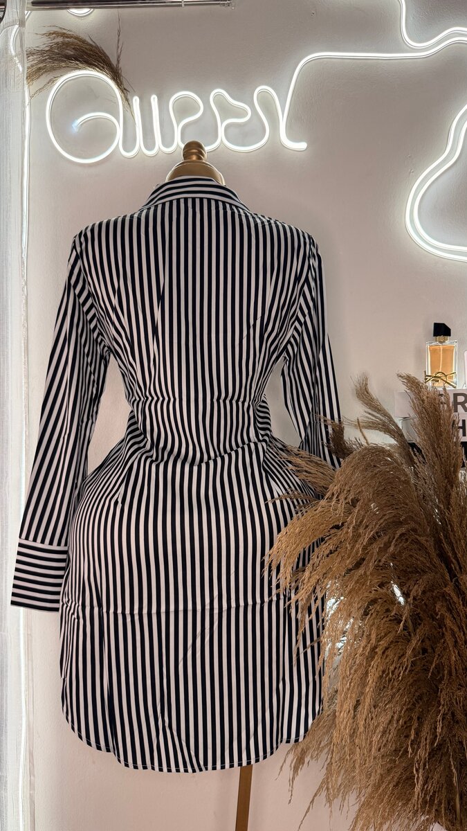 Robe chemisier rayée pour femme