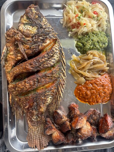 Poisson Grillé braisé et dinde