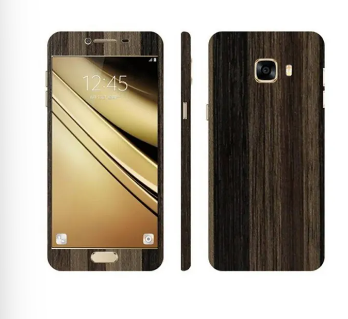 Samsung Galaxy C7 Brown Stripped Wooden Texture Mobile Skin