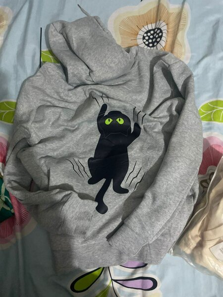 Sweat à capuche chat drôle