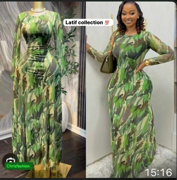 Robe longue élégante à rayures