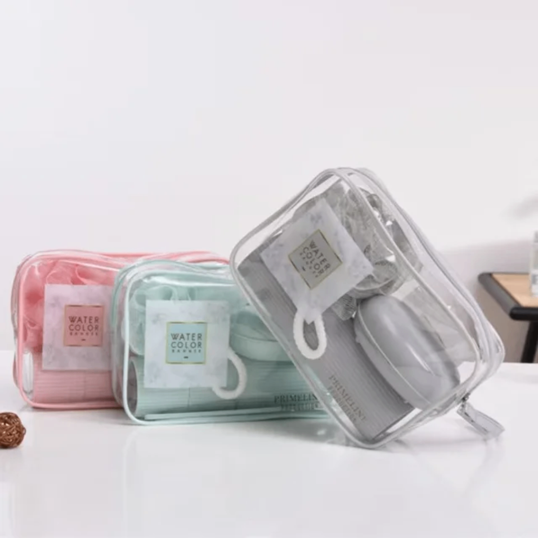 Trousse de Toilette Transparent PVC Imperméable