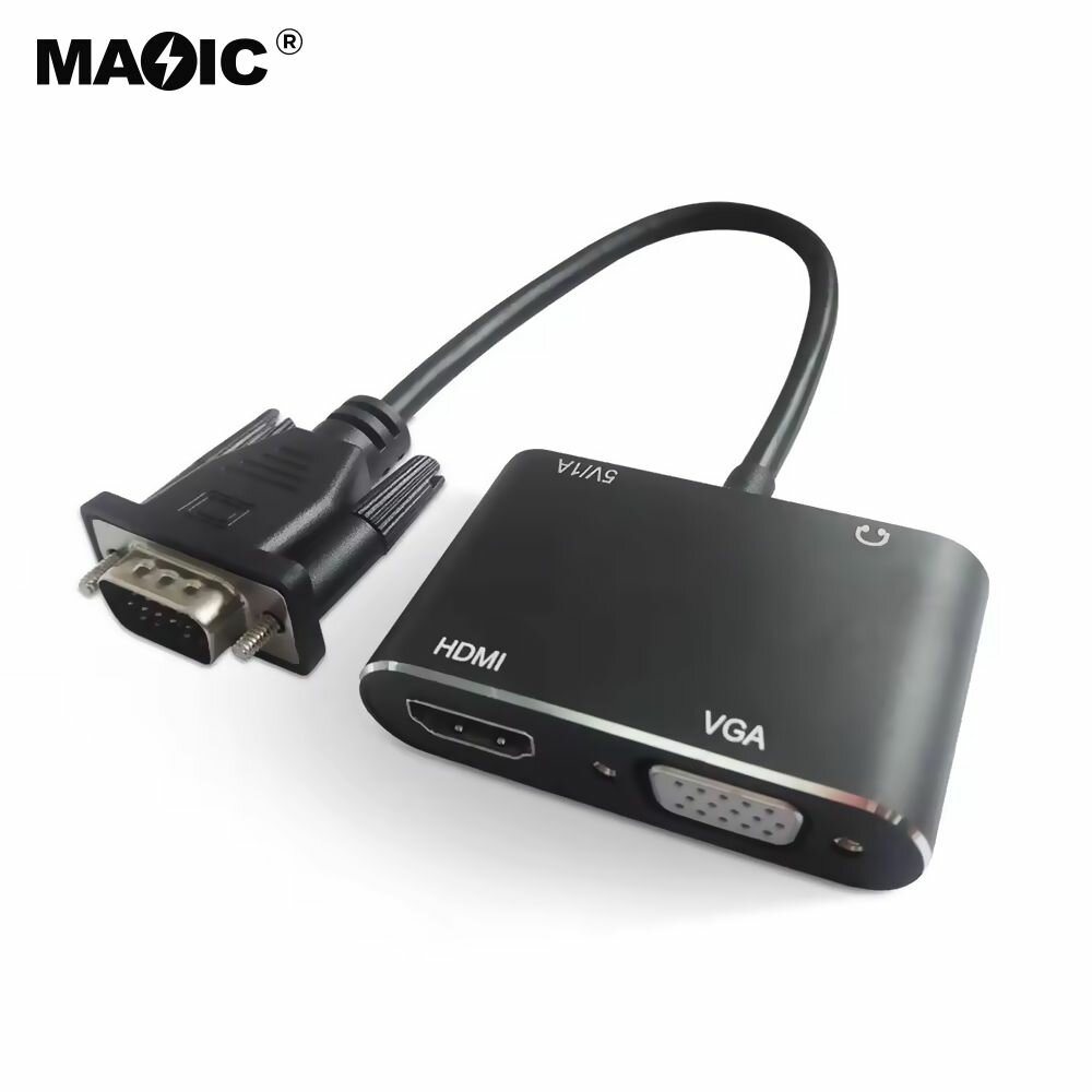 Adaptateur VGA vers HDMI avec audio