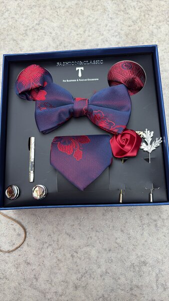 Ensemble de nœud papillon et pochette pour hommes