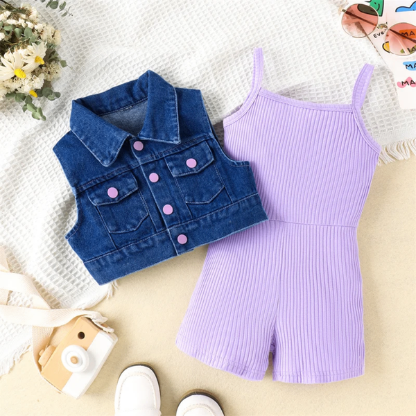 Ensemble Enfant Violet Denim