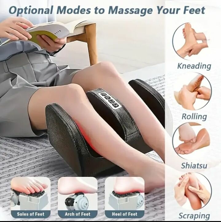 Electric Foot Massager + Heat, Kneading and Shiatsu Function