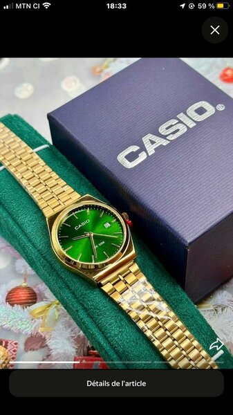 Montre Casio Dorée Élégante